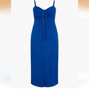 City Chic Abbie Dress NWT 20 Linen Blend Sleeveless Midi Curvy Front Slit